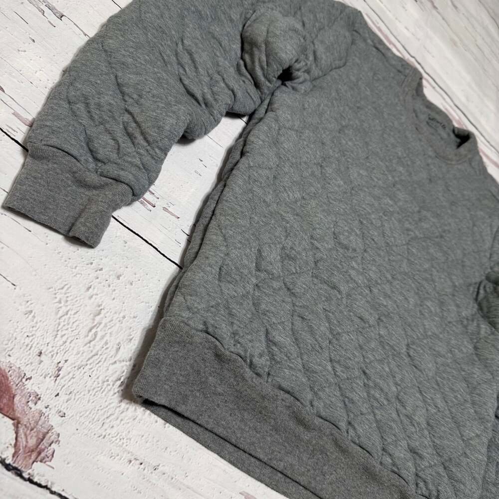 Madewell Quilted Crewneck Sweatshirt in Heather Gray - Picture 3 of 9